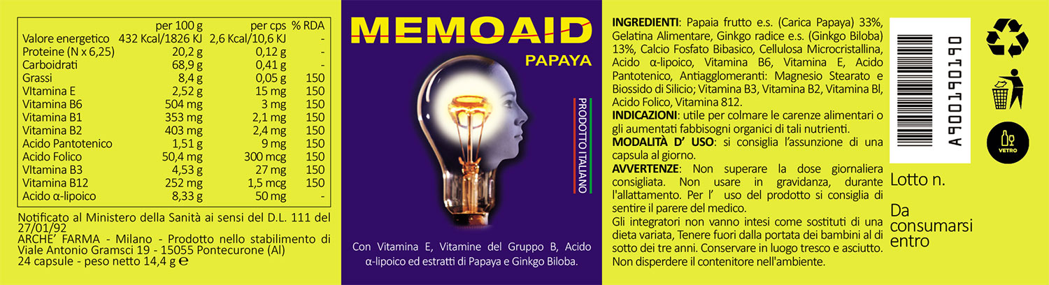 Memoaid: l'etichetta.